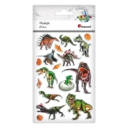 Naklejki wypukłe miękkie dinozaury mix 17szt - Titanum