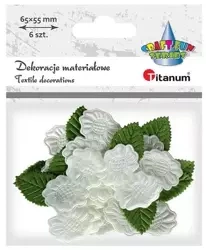 Ozdoba materiałowa Kwiaty gardenii 6szt - Titanum