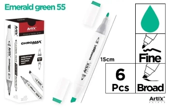 Marker Chromax z 2 końcówk. emerald green 55 (6szt - Artix