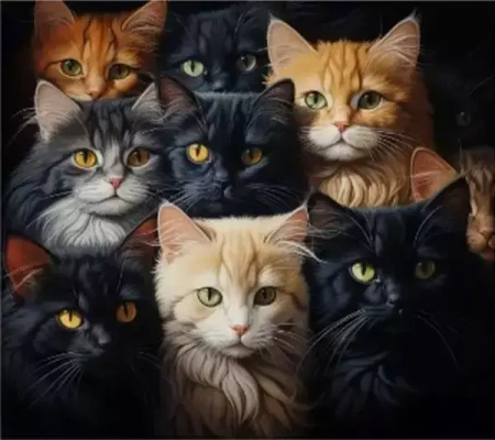 Diamentowa mozaika Koty koci portret rodzinny 30x40cm 2000183 - Norimpex