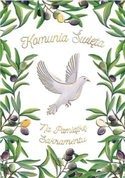 Karnet A5 Komunia. Gołąb z oliwkami - Henry
