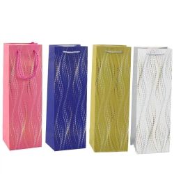 Torebka prezentowa na butelkę 35x12x9 MIX - Leantoys
