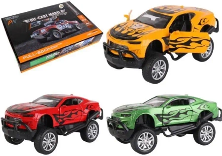 Samochód metalowy 1:32 napęd Pickup duże koła mix - Pro Kids