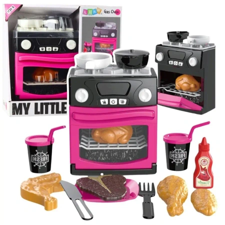 Kuchenka zabawkowa z piekarnikiem i akcesoriami - Leantoys