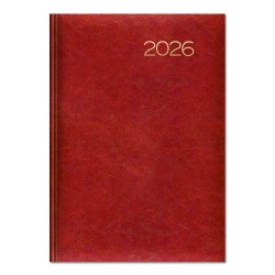 Kalendarz 2026 książkowy A5 dzienny czerwony SK2 - Sapt