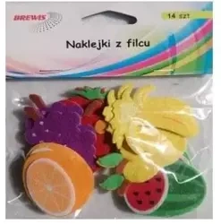 Naklejki z filcu Owoce 14szt - Brewis