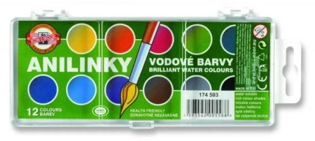 Farby akwarelowe Anilinky Brilliant 12 kolorów - Koh-I-Noor