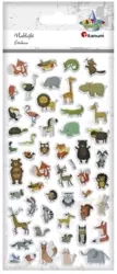 Naklejki wypukłe miękkie zwierzęta mix 51szt - Titanum