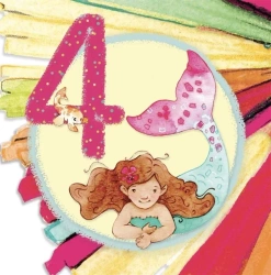 Karnet kwadrat CL4204_PO Urodziny 4 Dziewczynka - Clear Creations