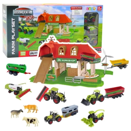 Farma z traktorami i zwierzętami 42el - Leantoys