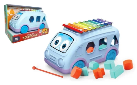 Zabawka dla malucha autobus z cymbałkami i sorterem kształtów - SWEDE
