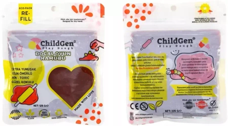ChildGen, Naturalna ciastolina w saszetce 125g - BRĄZOWA - nietoksyczna