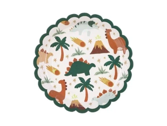 Talerzyki Dinozaury 18x18cm 6szt - PartyDeco