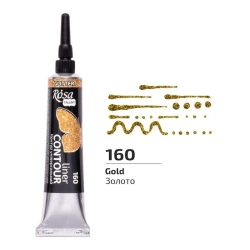 Farba aktylowa kontur universal brokat gold 20ml - Rosa