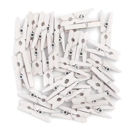 Klamerki mini white 30szt - Dalprint dpCraft