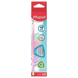 Ołówek z gumką Glitter brokat HB (12szt) MAPED