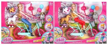 Lalka na rowerze ze zwierzakami - Pro Kids