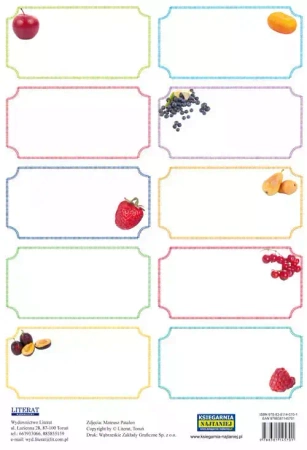 Naklejki na przetwory - owoce - LITERAT