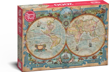 Puzzle 2000 CherryPazzi Great Discoveries World Map 50125