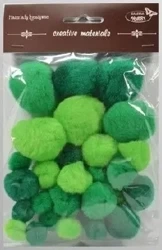 Pompony tonacyjne zielone 15-40mm 30szt - Galeria Hobby