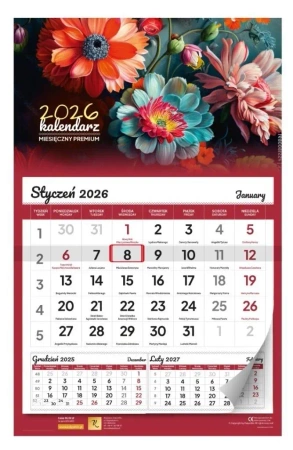 Kalendarz 2026 ścienny miesięczny premium - Kalpol