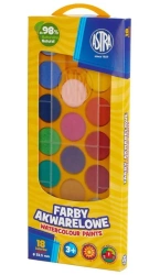 Farby akwarelowe fi 23.5mm 18 kolorów ASTRA - ASTRA papiernicze