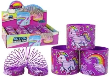 Sprężyna fioletowa jednorożec 6cm - Leantoys