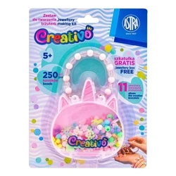 Zestaw koralików Unicorn 250szt + 2m gumek ASTRA - ASTRA papiernicze