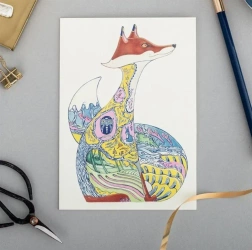 Karnet A097 B6 + koperta Żółty lis - DM Collection