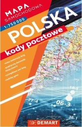 Mapa samochodowa Polski. Kody pocztowe - praca zbiorowa