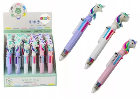 Długopis wielokolorowy 6 kolorów (36szt) - Leantoys