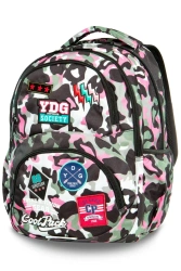 Plecak młodziezowy Coolpack Dart L Camo Pink Badges - PATIO