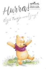 Karnet urodzinowy z wymiennymi cyframi, Kubuś Puchatek