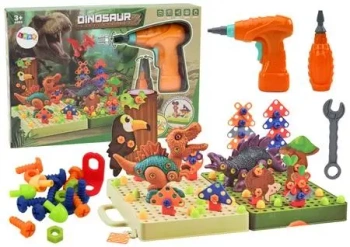 Klocki konstrukcyjne do skręcania z wiertarką Dino - Leantoys