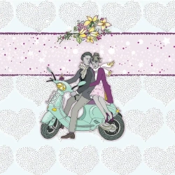 Karnet Swarovski kwadrat CL0228 Ślub skuter - Clear Creations