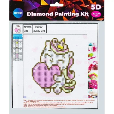 Diamentowa mozaika 5D - Unicorn&Heart 20x20 80869 - Centrum
