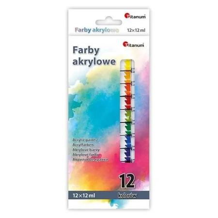Farby akrylowe 12 kolorów - Titanum