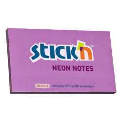 Notes samoprzylepny 127x76mm fioletowy neon 100 kartek - STICKN