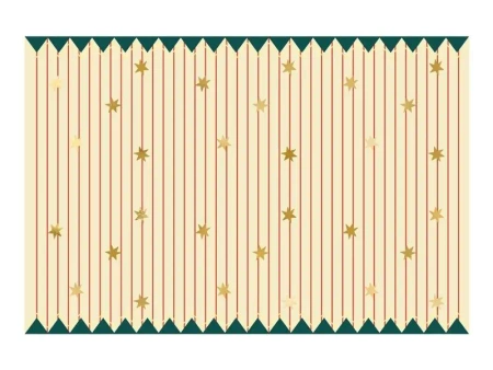 Obrus papierowy Pasy z gwiazdkami 180x120cm - PartyDeco