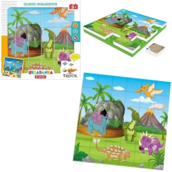 Układanka klocki dinozaury 36el - Trifox