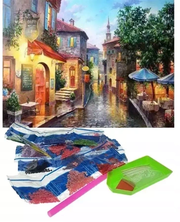 Diamentowa mozaika haft diamentowy uliczka wyklejanka diamencikowa - Norimpex