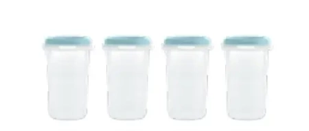 Pojemniki na żywność hermetycznie zamykane Terra 4x330 ml - morski