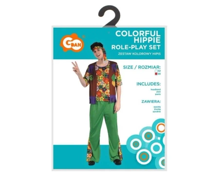 Strój dla dorosłych Kolorowy Hipis rozm. 56 - Godan