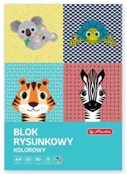 Blok rysunkowy A4/20K kolor Cute Animals (10szt) - HERLITZ