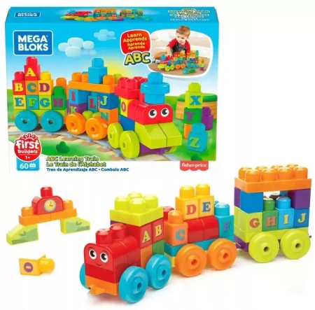 Mega Bloks First Builders. DXH35 Pociąg edukacyjny ABC