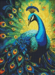 Diamentowa mozaika - Elegancki paw 30x40cm - Ideyka