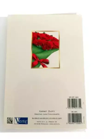 Karnet złoty "W dniu imienin" p5 Verte cena za 1szt