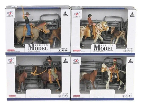 Stadnina, 2 konie, jeździec i akcesoria MIX - ADAR