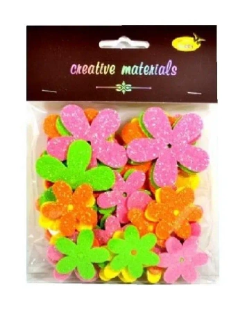 Kwiatki z pianki opalizującej wiosenne 56szt - Galeria Hobby