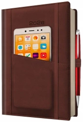 Kalendarz 2026 A5 dzienny z kieszonką i gumką - Evena